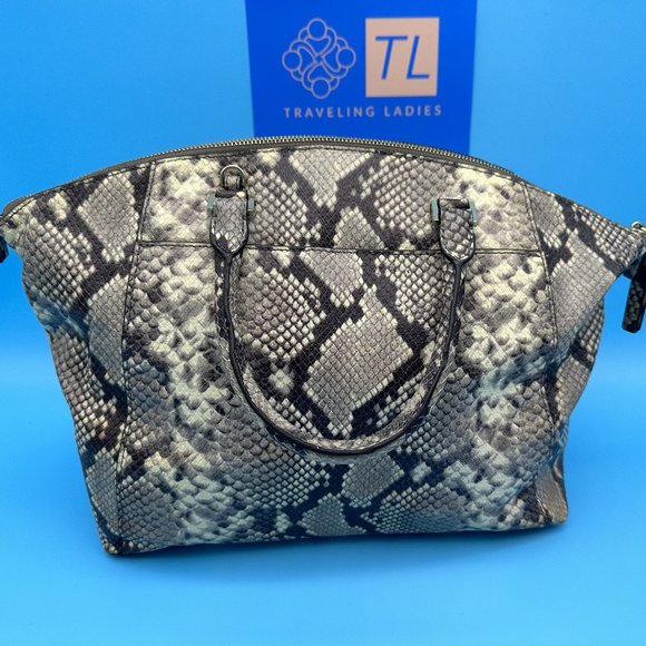 441. Michael Kors Riley Snakeskin Handbag - Picture 6 of 14